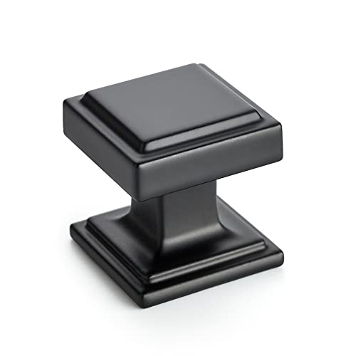 HomeExpert Home Expert Black Cabinet Knobs 10 Pack Matte Black Square Knobs and Drawer Pulls for Kitchen Cabinets and Closet Door - Image 1