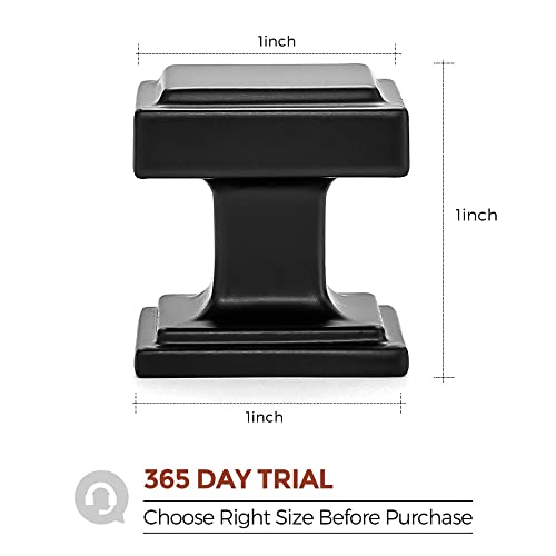 HomeExpert Home Expert Black Cabinet Knobs 10 Pack Matte Black Square Knobs and Drawer Pulls for Kitchen Cabinets and Closet Door - Image 3