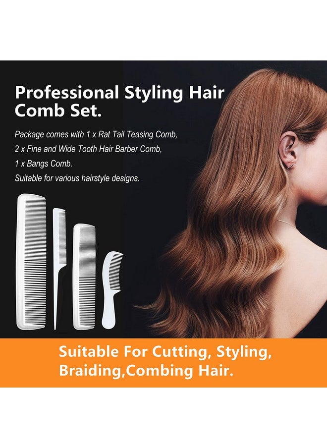 NuAngela NuAngela Styling Comb Set, Cutting Combs Clipper Rat Tail Hair Beard Comb, Wide and Fine Tooth Hair Dressing Comb For Women Men Parting Teasing, Professional Barber Comb  - Image 3