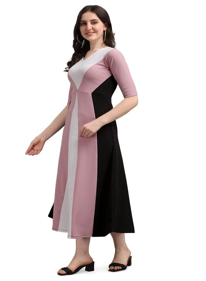 PURVAJA Women's Maxi Empire Waist Dress (Lucy-416-LV-BL-XL_Light Violet_XL) - Image 3