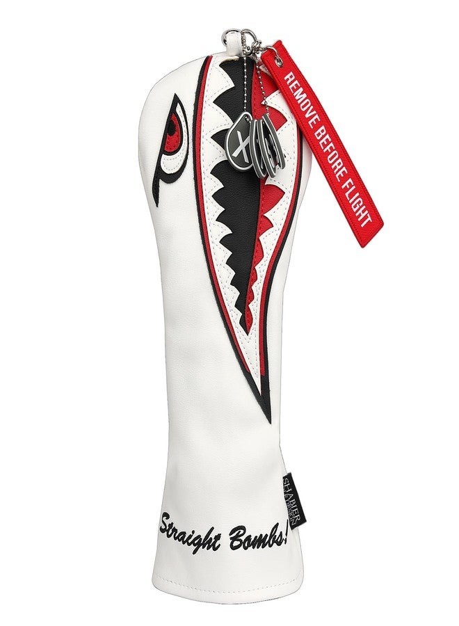 SHABIER New Flying Tiger Warshark Golf Driver Headcover for Taylormade M3 M4 M5 M6 SIM Golf Club Available for Driver Size Wood Size Rescue Size (White Hybrid Cover) - Image 1