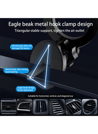 MagSafe Car Mount  Magnetic Phone Holder for Car, Air Vent Friendly Hook, Strong Magnet, One-hand Operation, 360° Rotate, for Galaxy S24 Ultra/iPhone 15 Pro Max/MagSafe Case - view 3