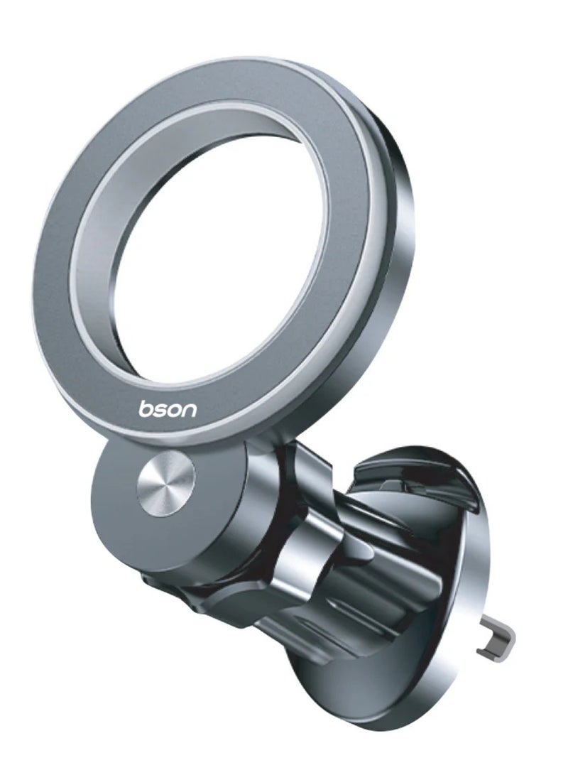 بيسون حامل هاتف مغناطيسي للسيارة من ماج سيف، خطاف مناسب لفتحات التهوية، مغناطيس قوي، تشغيل بيد واحدة، دوران 360 درجة، لهاتف جالكسي إس 24 ألترا/آيفون 15 برو ماكس/جراب ماج سيف - Image 1
