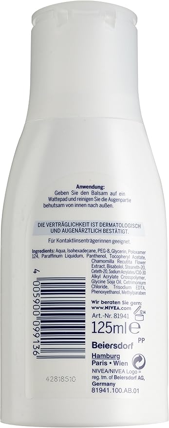 Nivea منظف مكياج العيون المقاوم للماء من نيفيا 125 مل - مزيل مكياج لطيف مع مستخلص البابونج وفيتامين ب5 برو - Image 2
