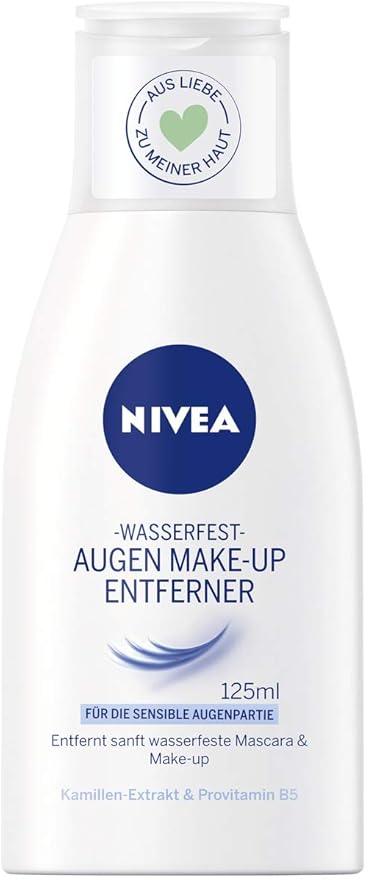 Nivea منظف مكياج العيون المقاوم للماء من نيفيا 125 مل - مزيل مكياج لطيف مع مستخلص البابونج وفيتامين ب5 برو - Image 1