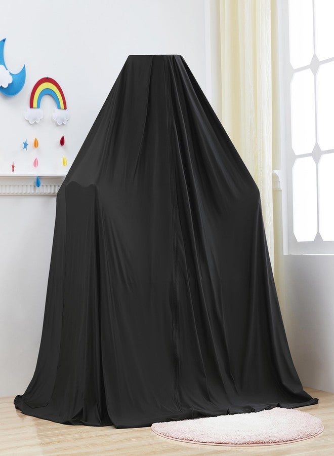 Mengersi Blackout Sleep Tent Crib Tent with Canopy Frame for Toddlers,Crib and Pack N Play Bed Blackout Cover Baby Sleep Tent,Travel Tent Canopy Portable Privacy Tent (Black) - Image 5