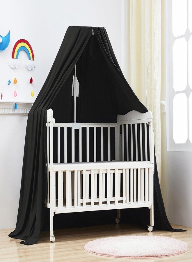 Mengersi Blackout Sleep Tent Crib Tent with Canopy Frame for Toddlers,Crib and Pack N Play Bed Blackout Cover Baby Sleep Tent,Travel Tent Canopy Portable Privacy Tent (Black) - Image 2