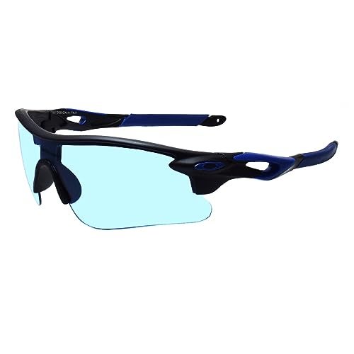 Peter Jones Blue Sports Sunglasses for Driving, Biking, Cycling with HD Night Vision Lenses (ND-M007-BL) - Image 2
