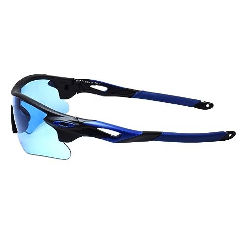 Peter Jones Blue Sports Sunglasses for Driving, Biking, Cycling with HD Night Vision Lenses (ND-M007-BL) - Image 4