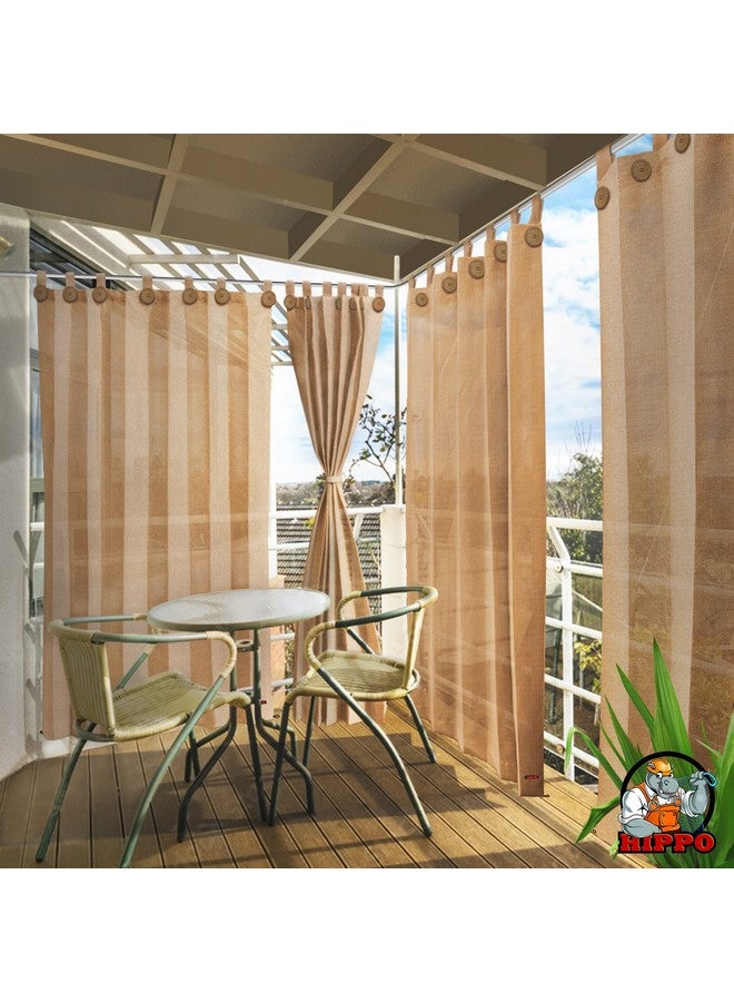 Hippo HIPPO 180 GSM Outdoor Sun Blocking Balcony Loop Curtains Sun & UV Protection, Light Filtering 8FT Door Curtain (4.5FTX8FT, Sand, 2 PC) - Image 1