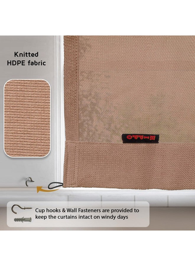 Hippo HIPPO 180 GSM Outdoor Sun Blocking Balcony Loop Curtains Sun & UV Protection, Light Filtering 8FT Door Curtain (4.5FTX8FT, Sand, 2 PC) - Image 5