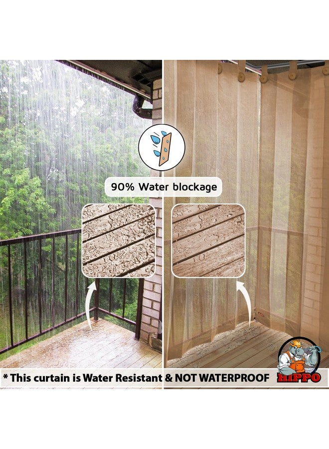 Hippo HIPPO 180 GSM Outdoor Sun Blocking Balcony Loop Curtains Sun & UV Protection, Light Filtering 8FT Door Curtain (4.5FTX8FT, Sand, 2 PC) - Image 3