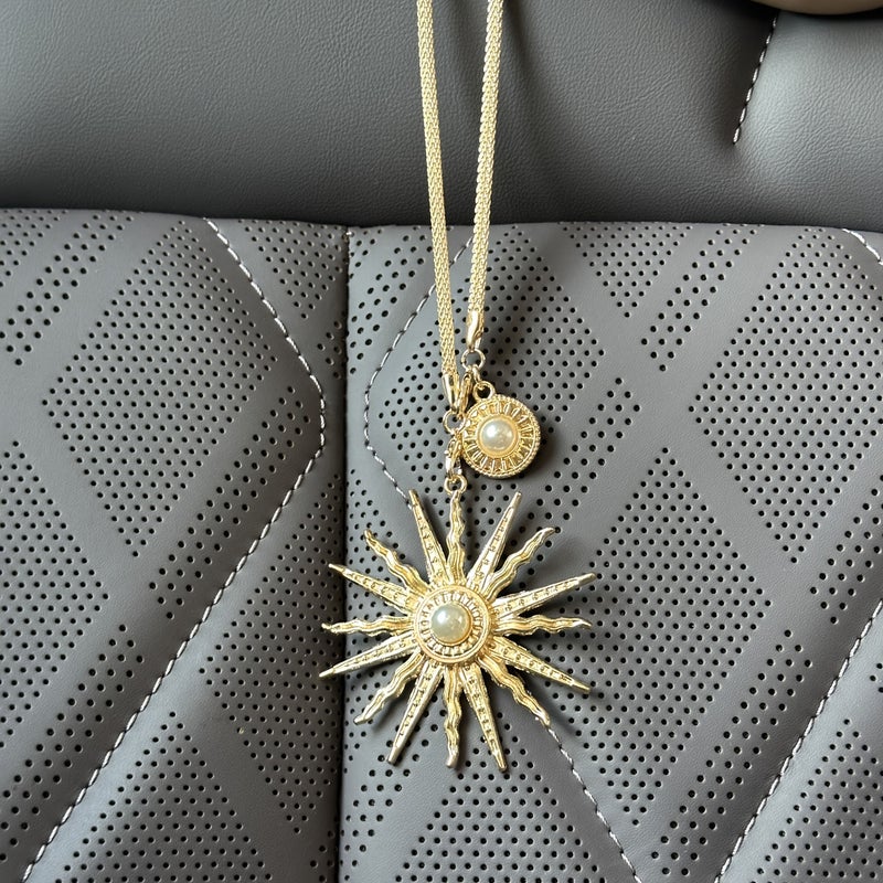 Silver Baroque Sunflower Pendant Car Rearview Mirror Ornament Home Backpack Decoration Unisex Gift Birthday Friend - Image 3