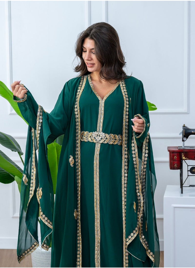 AL BENT AL SHARQIEH women kaftan , arabian dress , jalabiya  - Image 1