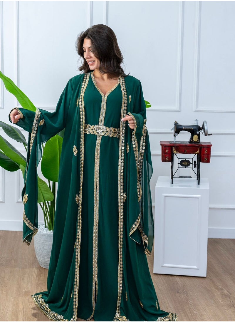 AL BENT AL SHARQIEH women kaftan , arabian dress , jalabiya  - Image 2