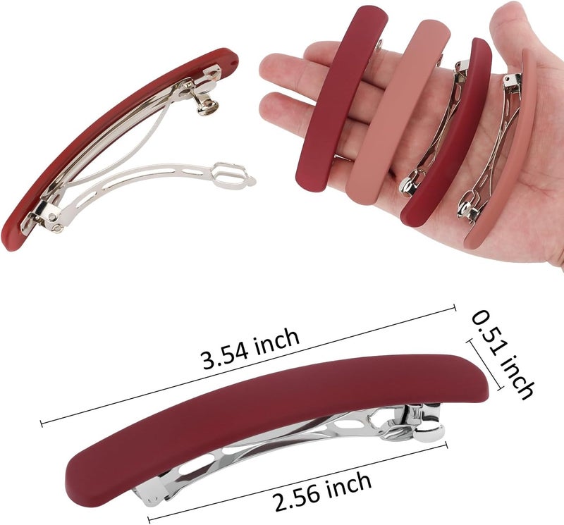 Atoden Practical design alternatives Pink Barrettes for Thin Fine Hair - 4Pcs Matte Flat Hair Clips, Hair Pins & French Barrettes for Short & Medium Hair - Cute Hair Accessories for Women & Girls Market multi-use trusted quality - Image 5