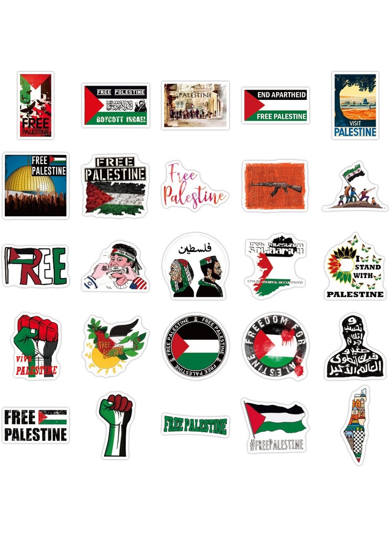 50 قطعة ملصقات فلسطين مجانية ملصقات فينيل مقاومة للماء ملصقات DIY لزجاجات الماء واللابتوب والأمتعة ودفاتر القصاصات وأكواب الحفلات وزينة للنساء والرجال والفتيات والمراهقين والبالغين - Image 2