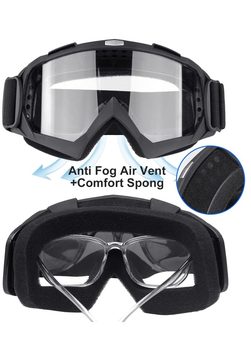 Generic Motorcycle Goggles Detachable Face Mask, Airsoft Mask Full Face, Protective Gear Compatible with Helmet for Men Women Kids Youth, Detachable Clear Goggles for Motorcycle ATV Dirt Bike  - Image 3