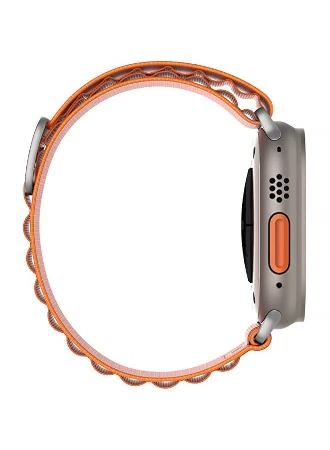 إيف أربطة من النايلون بحلقة ألباين متوافقة مع ساعة آبل مقاس 49 ملم 45 ملم 44 ملم 42 ملم سوار رياضي متين بحلقة منفردة مع خطاف من التيتانيوم G ‑ للرجال والنساء برتقالي - Image 3