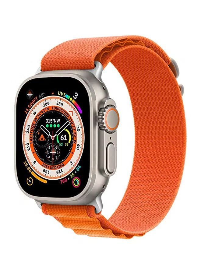 إيف أربطة من النايلون بحلقة ألباين متوافقة مع ساعة آبل مقاس 49 ملم 45 ملم 44 ملم 42 ملم سوار رياضي متين بحلقة منفردة مع خطاف من التيتانيوم G ‑ للرجال والنساء برتقالي - Image 1