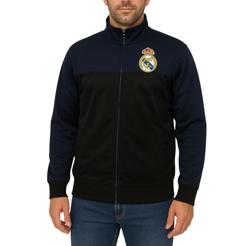 Icon Sports Officially Licensed Real Madrid CF Track Jacket - Unisex Adult - RM53TJ Black_Navy XL - Image 1