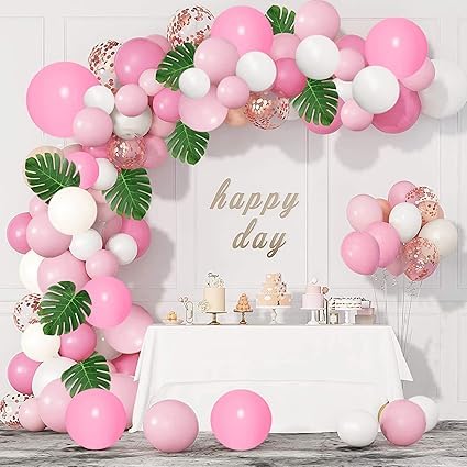 BRIJBAZAAR Pink Balloons Garland Arch Kit- 51Pcs For Birthday Decoration Items For Girls/Bride To Be Balloon/Girl Arrival Kit/Baby Theme Parties/1St Birthday Decoration For Baby Girl(Multi Color) - Image 1