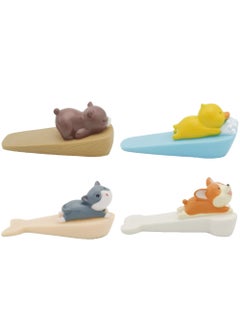 Y&D SYOSI 4 Pcs Cute Door Stopper Decorative Animal Doorstop Wedge Bear Duck Cat Dog Stop for Home and Office  - Image 2