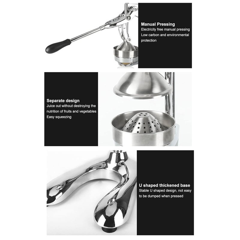 HAIBING Hand Press Juicer Household Galvanized Stainless Steel Color Fruit Juicer For Kitchen - Image 5