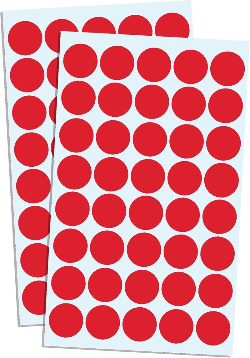 TownStix 8000 Pack, 3/4" Round Dot Stickers Circle Labels - Red - Image 1