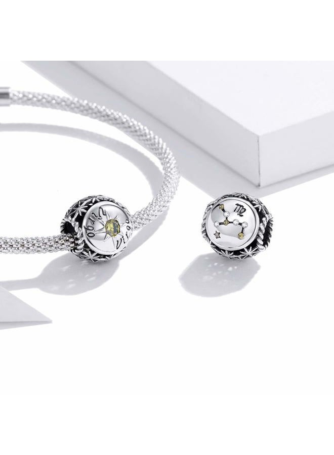 LAMOONY Virgo Constellation Charm 925 Sterling Silver Birthstone Charm Anniversary Charm Love Charm Lucky Charm for Pandora Charm Bracelet (Virgo （8.23-9.22）) - Image 3