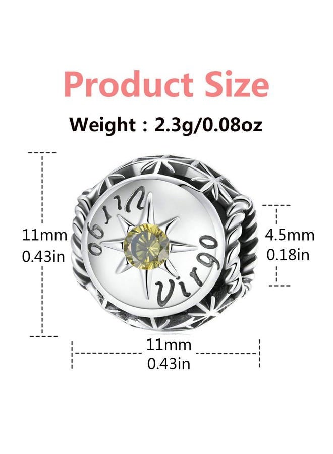 LAMOONY Virgo Constellation Charm 925 Sterling Silver Birthstone Charm Anniversary Charm Love Charm Lucky Charm for Pandora Charm Bracelet (Virgo （8.23-9.22）) - Image 2