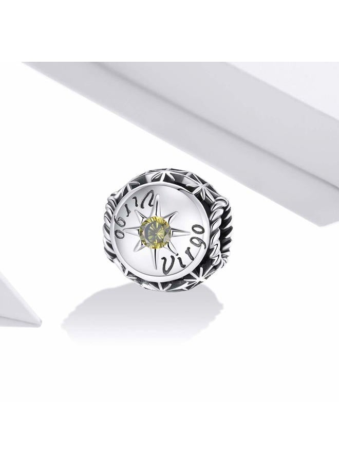 LAMOONY Virgo Constellation Charm 925 Sterling Silver Birthstone Charm Anniversary Charm Love Charm Lucky Charm for Pandora Charm Bracelet (Virgo （8.23-9.22）) - Image 4
