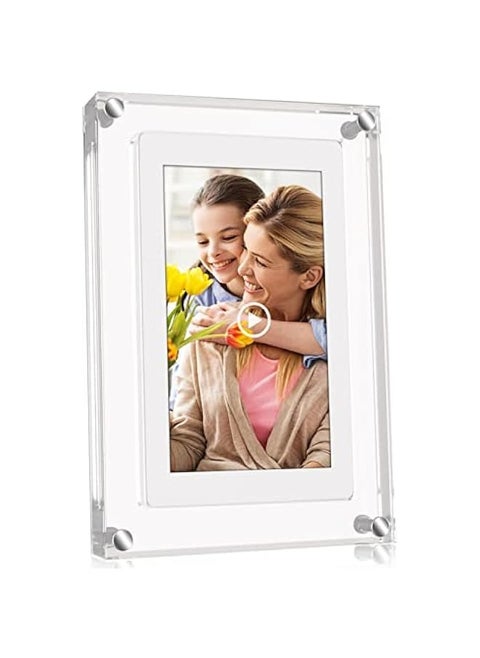 5 Inch Digital Picture Frame, Acrylic Video Frame, 1GB Memory, 1000mAh Built-in Battery, Perfect for Home Decor and Heartfelt Gifts