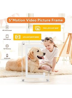 ANKOVO 5 Inch Digital Picture Frame, Acrylic Video Frame, 1GB Memory, 1000mAh Built-in Battery, Perfect for Home Decor and Heartfelt Gifts  - Image 2