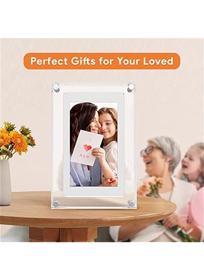 ANKOVO - 5 Inch Digital Picture Frame, Acrylic Video Frame, 1GB Memory, 1000mAh Built-in Battery, Perfect for Home Decor and Heartfelt Gifts - Image 1