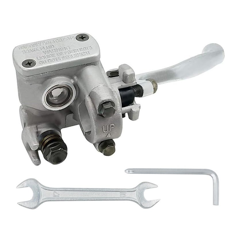 Triumilynn 7/8" Right Front Brake Master Cylinder Perch Replacement for Hon-da CR125R CR250R CR500R CRF250R CRF450R CRF250X CRF450X (Silver)
