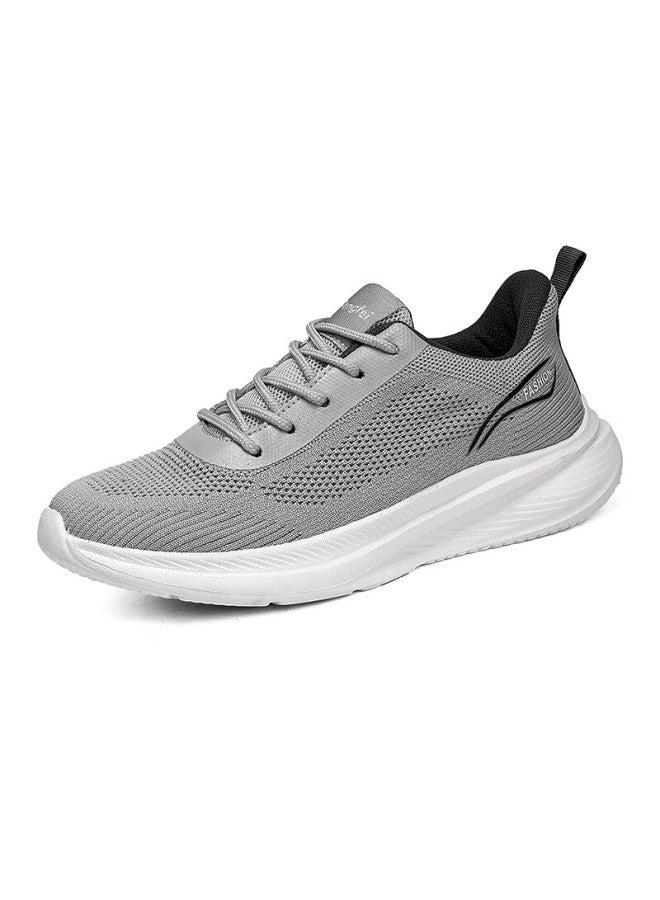 Egchi Men's Shoes, Sports Casual Shoes, Soft-soled Mesh Walking Shoes, Fly-knit Breathable Men's Shoes, Ypl6603, Gray, Size 40 - Image 4