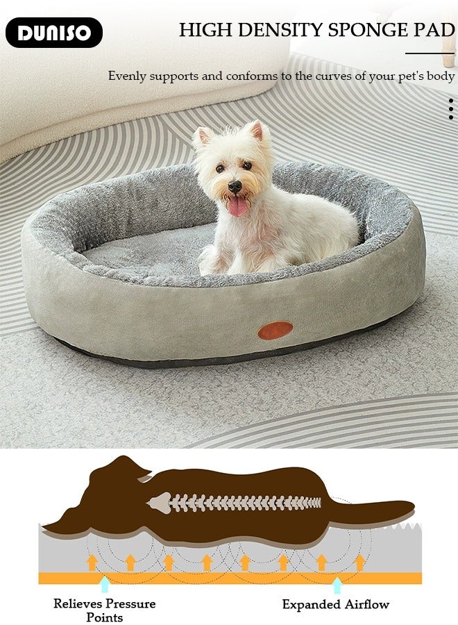 DUNISO Dog Bed, Non-Slip Pet Sofa Lounger Puppy Couch Removable Machine Washable Cover Cushion Big Cat Kennel Cot, Medium Large Adult Dogs Kitten Sleeping Mattress - Image 2