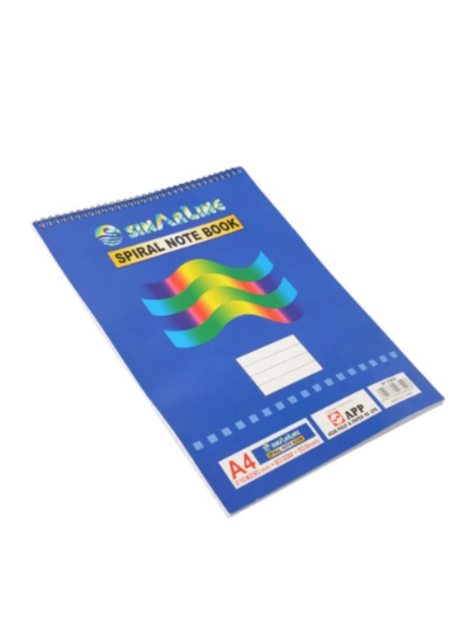 Sinarline Top Spiral Note Book 50 Sheets Single Ruled 21X29cm- Blue