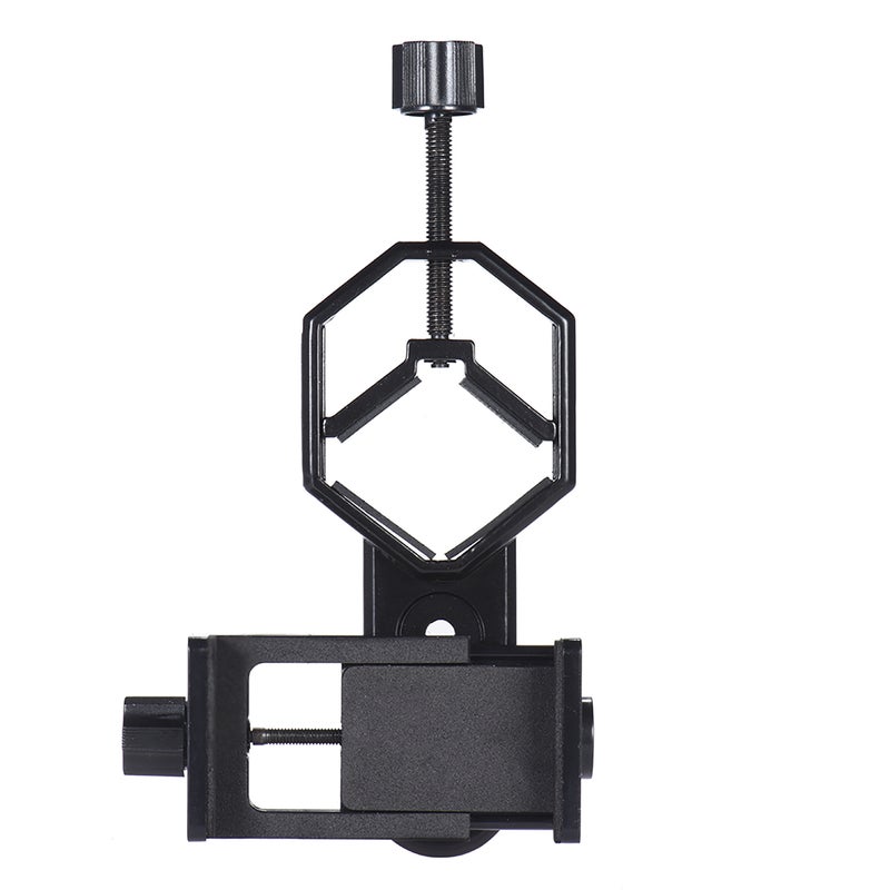Metal Telescope Mount Adapter Bracket with Adjuatable Smartphone Cell Phone Holder Clip for Binocular Monocular Spotting Scope Microscope for iPhone 7Plus/ 7/ 6s/ 6Plus - Image 1