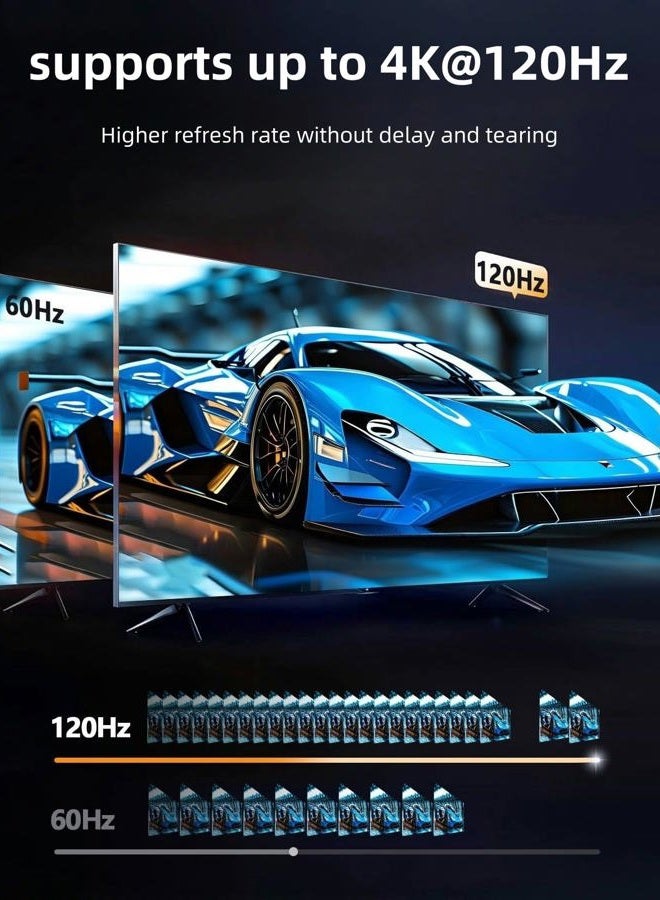 XinYaa HDMI 2.1 Switch, Ultra HD 8K HDMI Switcher Splitter 2 in 1 Out, Bi-Directional HDMI Switcher Supports 4K@120Hz, 8K@60Hz, Aluminum HDM I Switch for PS5/4, b0x, Roku, Fire Stick - Image 5