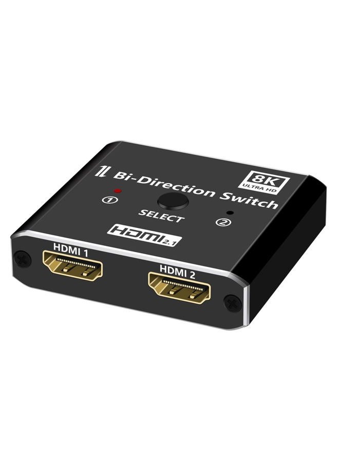 XinYaa HDMI 2.1 Switch, Ultra HD 8K HDMI Switcher Splitter 2 in 1 Out, Bi-Directional HDMI Switcher Supports 4K@120Hz, 8K@60Hz, Aluminum HDM I Switch for PS5/4, b0x, Roku, Fire Stick - Image 1
