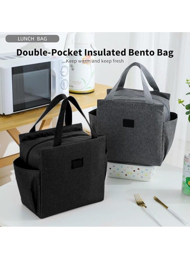 Beauenty Lunch Box Insulated Lunch Bag Tote Bag for Adult,Men,Women，Reusable Leakproof Handbags Case for Work Office School Picnic Travel (Grey) - Image 2