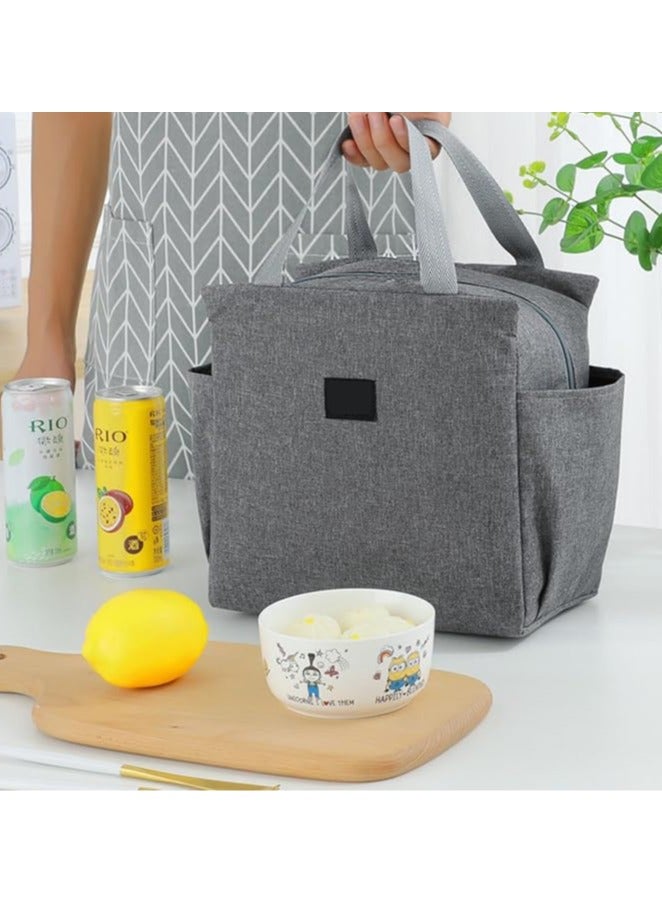 Beauenty Lunch Box Insulated Lunch Bag Tote Bag for Adult,Men,Women，Reusable Leakproof Handbags Case for Work Office School Picnic Travel (Grey) - Image 5