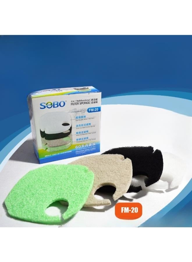 Sobo FM-20 Canister Filter Sponge Change 4 In1 Multifunctional Filter Sponge for Aquarium - Image 1