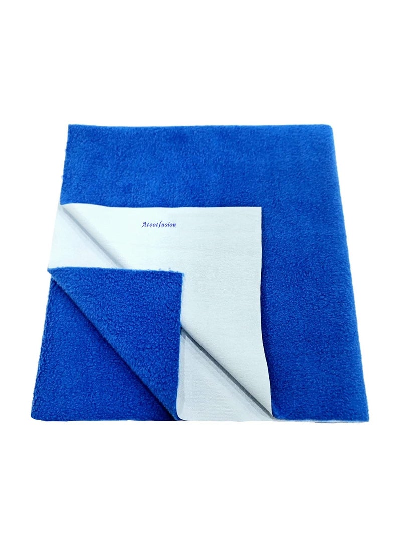 ATOOTFUSION Baby Dry Sheet Water Resistant Bed Protector Washable Waterproof Mattress Protector Urine Bedwetting Reusable Mat for Toddler Underpad Sheet for Incontinence Medium 39x28 Royal Blue  - Image 3