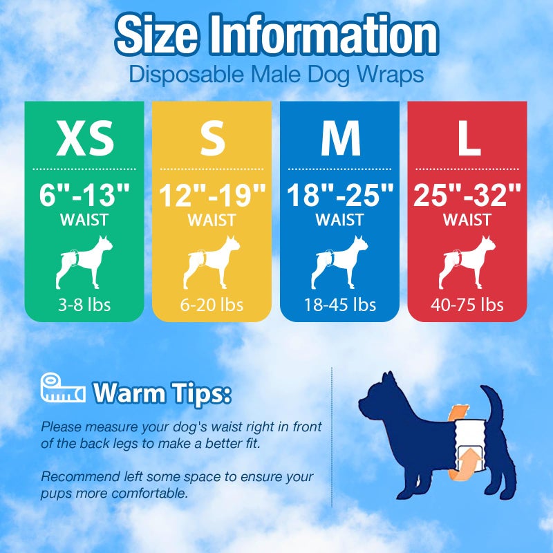 Pet Soft Male Dog Diapers - Disposable Male Dog Wraps Wetness Indicator, Puppy Diapers Male for Excitable Urination or Incontinence, 20pcs XSmall - Image 5