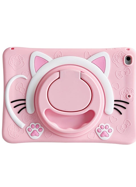 Case Compatible with Samsung Galaxy Tab A9 Plus 11 Inch 2023 Cover, Cute Cat Kids Case with 360° Rotating Handle Kickstand Shockproof Rugged Kids Friendly Tablet