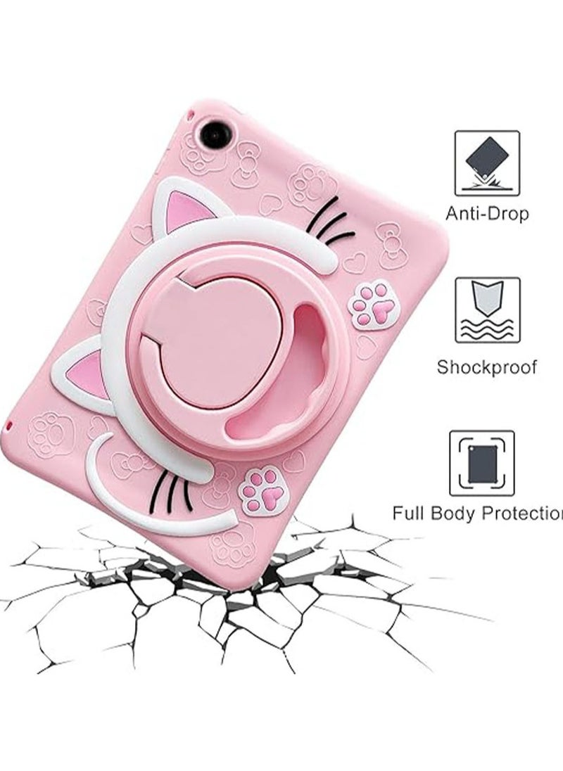 General - Case Compatible with Samsung Galaxy Tab A9 Plus 11 Inch 2023 Cover, Cute Cat Kids Case with 360° Rotating Handle Kickstand Shockproof Rugged Kids Friendly Tablet - Image 1