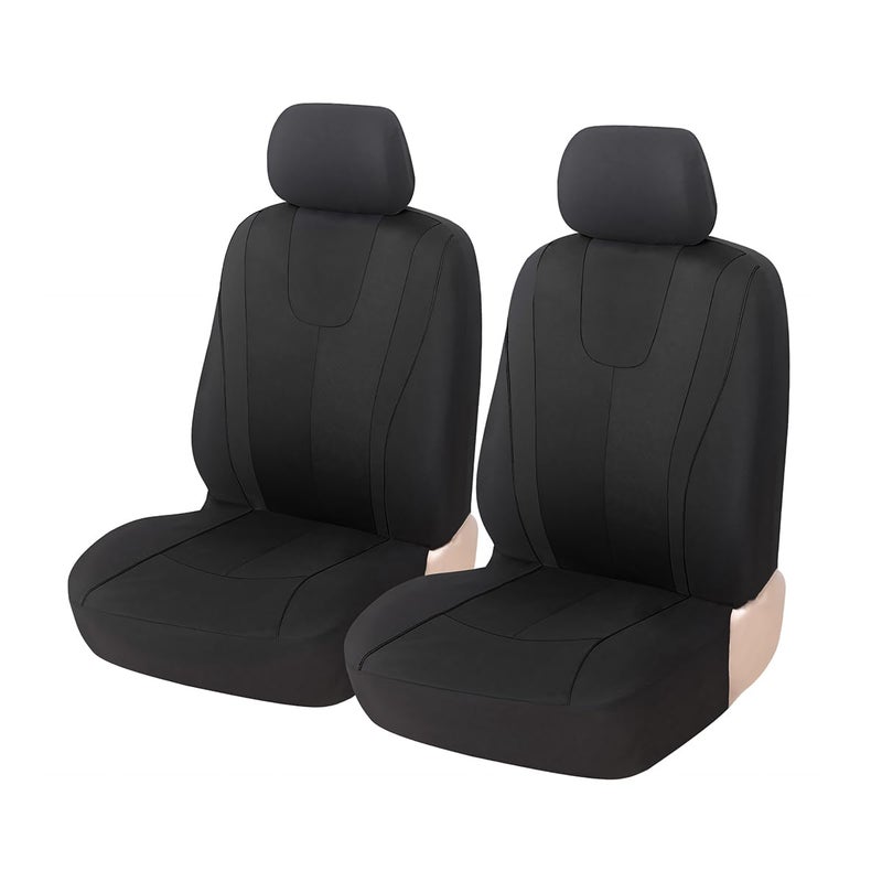 ZIMISI 4PCS Car Front Seat Covers Comfort Breathable Vehicle Seat Protector Cover Universal Automotive Interior Accessories for Car SUV Truck Black - Image 3